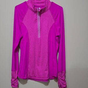 Women's Long sleeve activewear mock T, 1/4 zip, size XL